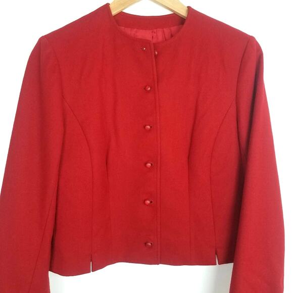 Pendleton | Vintage Red 100% Wool Cropped Jacket - Picture 3 of 4